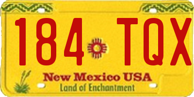 NM license plate 184TQX