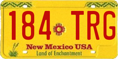 NM license plate 184TRG