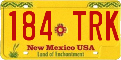 NM license plate 184TRK