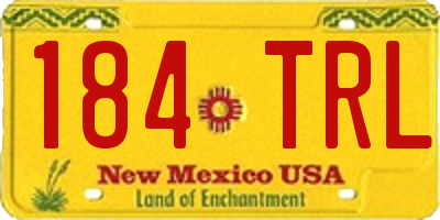 NM license plate 184TRL