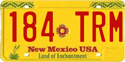 NM license plate 184TRM
