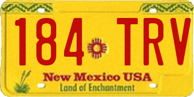 NM license plate 184TRV
