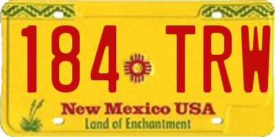 NM license plate 184TRW