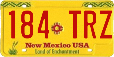 NM license plate 184TRZ
