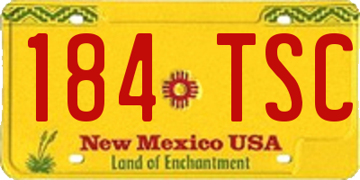 NM license plate 184TSC