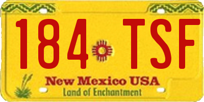 NM license plate 184TSF