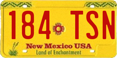 NM license plate 184TSN