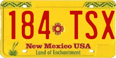 NM license plate 184TSX