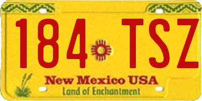 NM license plate 184TSZ