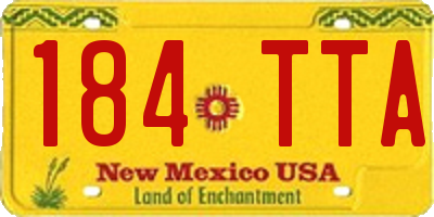 NM license plate 184TTA