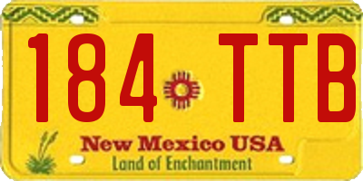 NM license plate 184TTB