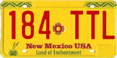 NM license plate 184TTL