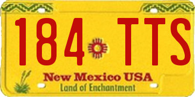 NM license plate 184TTS