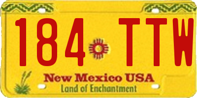 NM license plate 184TTW