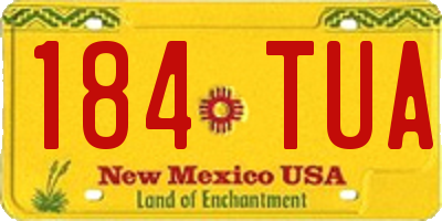 NM license plate 184TUA