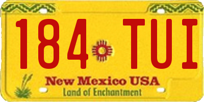 NM license plate 184TUI