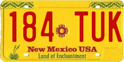 NM license plate 184TUK