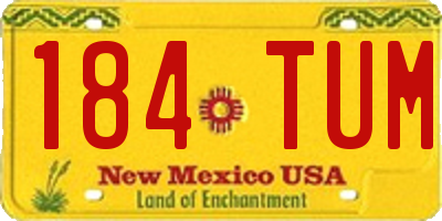 NM license plate 184TUM