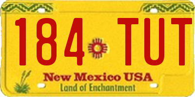 NM license plate 184TUT