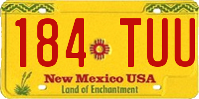 NM license plate 184TUU
