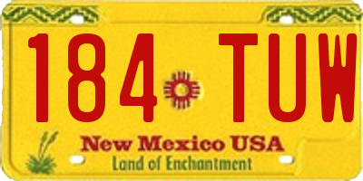 NM license plate 184TUW
