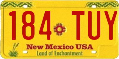 NM license plate 184TUY
