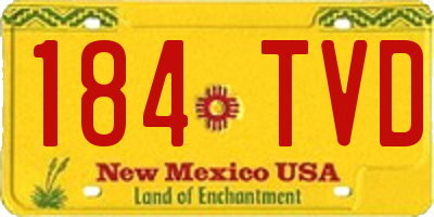 NM license plate 184TVD