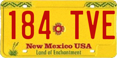 NM license plate 184TVE