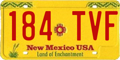 NM license plate 184TVF