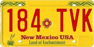 NM license plate 184TVK