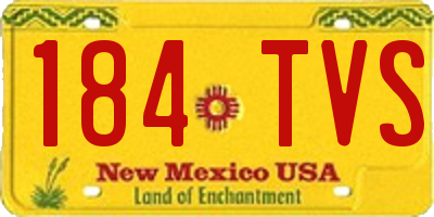 NM license plate 184TVS
