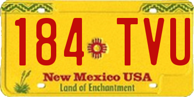 NM license plate 184TVU