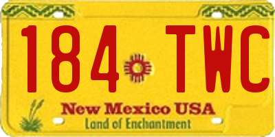 NM license plate 184TWC