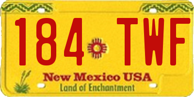 NM license plate 184TWF