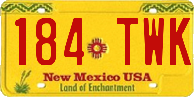 NM license plate 184TWK
