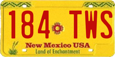 NM license plate 184TWS