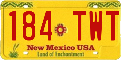 NM license plate 184TWT