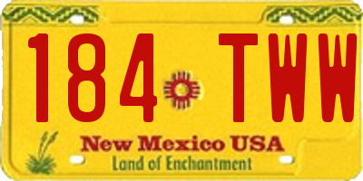 NM license plate 184TWW