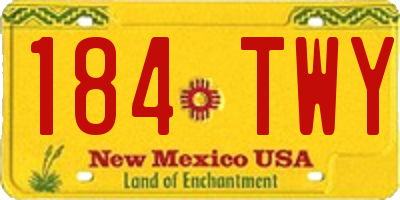 NM license plate 184TWY