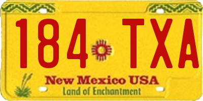 NM license plate 184TXA