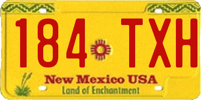 NM license plate 184TXH