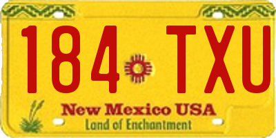 NM license plate 184TXU