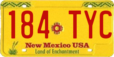 NM license plate 184TYC