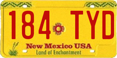 NM license plate 184TYD