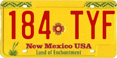 NM license plate 184TYF
