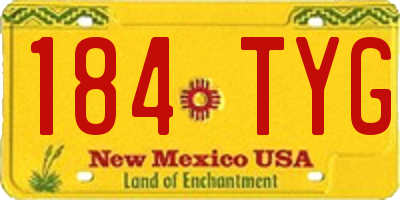 NM license plate 184TYG
