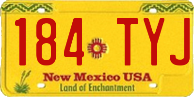 NM license plate 184TYJ