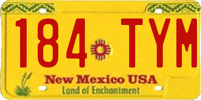 NM license plate 184TYM