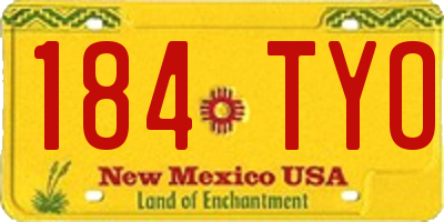 NM license plate 184TYO