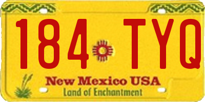 NM license plate 184TYQ